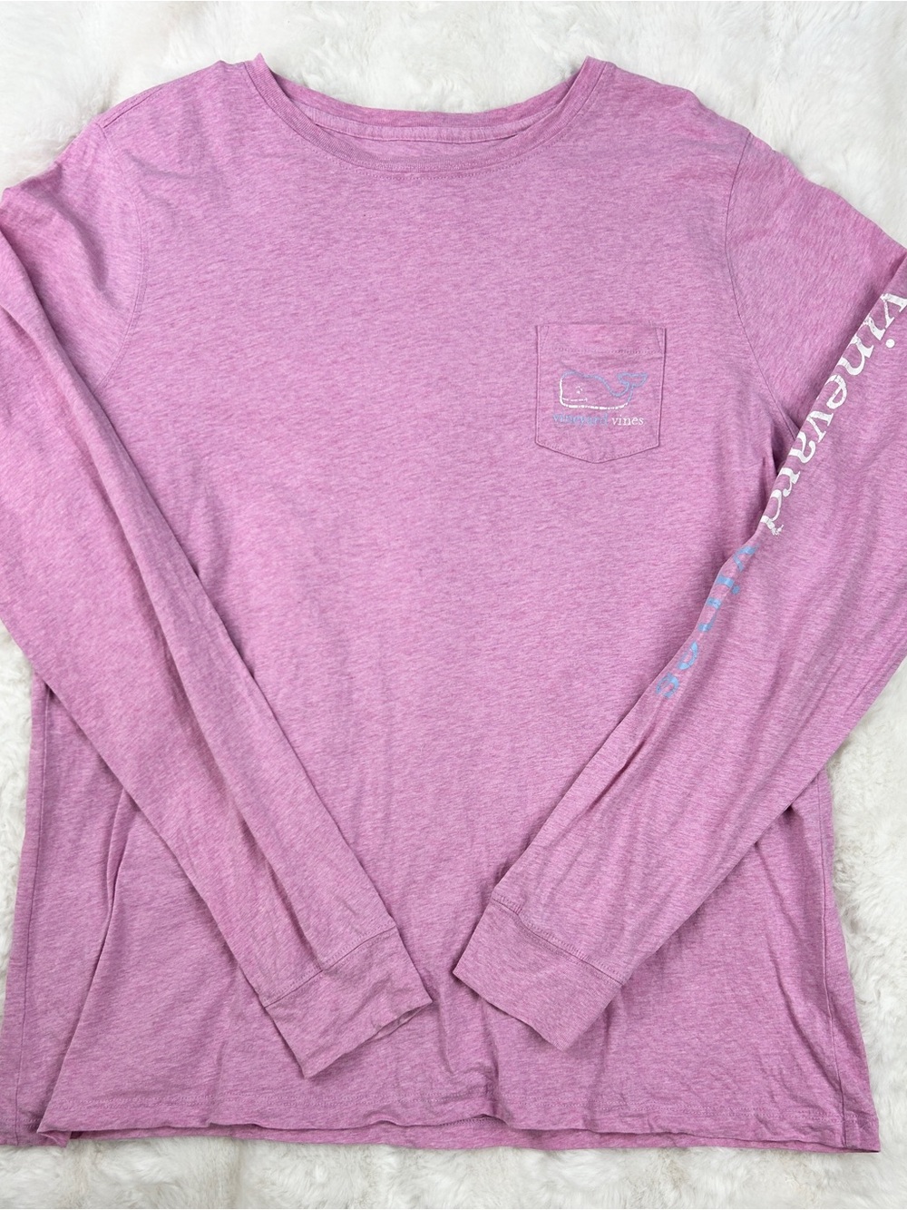 Vineyard Vines Long Sleeve Tee in Heathered Pink